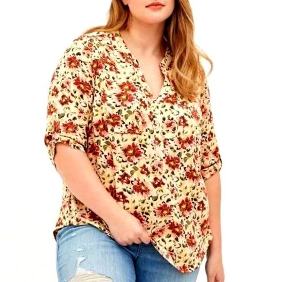 Torrid Harper Rayon Floral Print Top Size 0/L - Picture 1 of 10